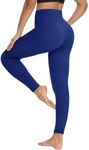 YOLIX Workout Leggings for Women - High Waisted Yoga Pants Tummy Control Compression for Running Royal Blue