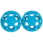 JW HOL-ee Roller Original Treat Dispensing Dog Ball - Hard Natural Rubber - Assorted Colors (2 Pack, Large)