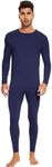 WiWi Thermal Underwear for Men Bamboo Viscose Long Johns Set Soft Warm Base Layer Lightweight Top and Bottom Sets S-XXL, Navy, Medium