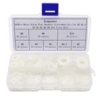 Eowpower 500Pcs White Nylon Flat Washers Assortment Kit for M2 M2.5 M3 M4 M5 M6 M8 M10 Screw Bolt