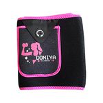 Doniya Fitness Waist Trimmer Black & Pink Trim Waist Pocket Trainer Belt for Men & Women Adjustable Brace for Fitness workout (L)