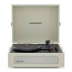 Crosley CR8017A-DU4 Voyager Vintage Portable Turntable with Bluetooth Receiver and Built-in Speakers, (Dune)