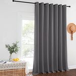 NICETOWN Polyester Solid Grommet Curtain, 100 X 108 Inch, Grey, Pack of 1