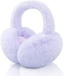 XIAOHAWANG Foldable Ear Muffs Women Winter Fluffy Earmuffs Warm Girls Ear Warmer Soft Outdoor Ear Cover (A-purple)