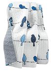 Lush Decor Rowley Birds Reversible Throw Blanket, 50" W x 60" L, Navy - Colorful Floral Bird Print - Whimsical & Playful Quilted Bird Blanket for Bed, Couch Or Chair - Farmhouse & Boho Home Decor