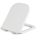 Mass Dynamic Square Toilet Seat with Soft Close Top Fix Toilet Seats with One Button Quick Release Cleaning for Better Hygiene, Rectangle Loo Seat with Adjustable Hinges