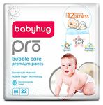 babyhug Pro Bubble Care Premium Pant Style Diapers Medium (M) Size - 22 Pieces - Unisex