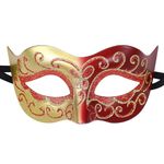 OIDEA Retro Venetian Masquerade Mask for Men: Vintage Carnival Venetian Mask Costume Cocktail Party Mardi Gras Mask, Red