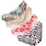 Anna & Eric Women's Silky Invisible Sexy Floral Stretch Hipster Panties Lace Cheeky Panties 4 Pack-4B/S