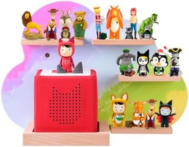 DDgro Wooden Shelf for Toniebox 2 and Toniebox 1 Audio Player Starter Set Playful Magnetic Storage Rack for Tonie Characters, Charger (Cloud Shape)