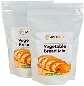 Molibake Vegetable Bread Mix – Pack of 2 – 15 oz – Savory Baking Mix with Carrots, Onion, Garlic & Paprika – All-Natural Artisan Mix for Bread Machine and Oven – Garden-Inspired Flavor – Easy-to-Use Homemade Baking Mix