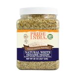 Pride Of India - White Sesame Seeds Unhulled - Calcium & Iron Superfood, 1.25 Pound (567 gm) Jar