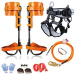 Tree Climbing Gear，Tree Climbing Spikes, Tree Climbing Gear with Adjustable Climbing Straps and Steel Core Flip Line, Rock Climbing Kit with Triple Lock Lanyard Adjuster.