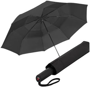 Knirps A.405 XXL Duomatic Vented Automatic Open Close Rain Umbrella - Compact Windproof Umbrella for Rain - Travel Umbrella for Adults - 126cm Diameter Retractable Umbrella & Carrying Case, Black