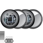 2026 New [Apple MFi Certified] Air Tracker Tags-4 Pack (iOS Only), Tukio Bluetooth Tracker for Apple Find My, Replaceable Battery, Key Finder and Item Locator Smart Tag for Keys, Bag, Luggage and More