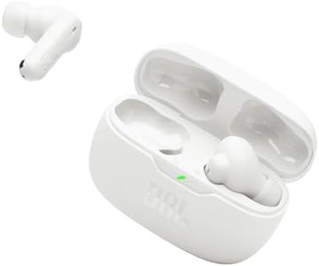 JBL Vibe Beam 2 - True Wireless Noise Cancelling Earbuds Pure Bass Sound & Smart Ambient Technology, 4mics for Crisp, Clear Calls, up to 40Hrs of Playback, IP54 Dust & Water Resistant (White)