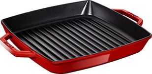 STAUB Dust 40511-685-0 Rectangular Griddle with Two Handles, 28 cm, cast Iron, Cherry red