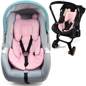 Honeau 3in1 Reversible Carseat Head Body Support Newborn,3D Minnky Infant Car Seat Insert,Extra Soft Breathable Baby Car Seat Pillow Cushion Boys Girls,fit Stroller,Bouncer,Swing(Pink)