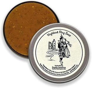 Seattle Sundries Sweet Honey & Oatmeal Soap for Women & Men - 1 (4oz) Exfoliating All-Natural Bar Soap in a Reusable Travel Tin - Highlander Theme Stocking Stuffer Gift