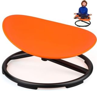 Leyndo Kids Sensory Chair Swivel Spinning Chair for Autism Kids Toddlers Wobble Chair Seat Rocking Chair for Kids Improve Balance Relief of Motion Sickness(Orange, Egg Shape)