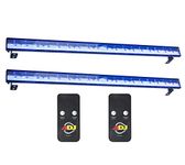 American Dj ADJ (2) Eco Uv Bar Plus Ultraviolet Bar Light Black Light Wash (Astro Package Bundle)