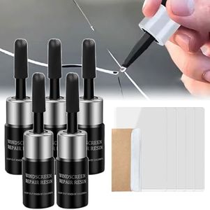 Cracks Gone Glass Repair Kit 2025 New Chipped Windshield Repair Kit Car Glass Repair Fluid Kit, Windshield Chip Crack Repair Kit Window Crack Repair Liquid Kit for Fix Chips Cracks Resin (5pcs)
