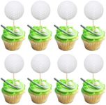 Rsstarxi 40 Pack Golf Cupcake Toppers Golf Birthday Party Cake Decorations Sports Ball Golf Cupcake Picks Decors for Baby Shower Birthday Golf Party Decorations