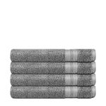 Kinton Crafts QUILL Luxury Cotton Hand Towel (Pack of 4, 60x40cm, 600GSM) Super Absorbent|Ultra Soft|Eco-Friendly|Zero Twist|Lint Free|Ideal for Home|Gym|Travel|Spa|Hotel-Grey