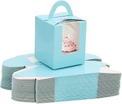 SATYAM KRAFT 20 Pcs Decorative Folding Paper Boxes With 1 Cavity Holder For Gifting Chocolates, Dryfruits Items - Gifts Fancy Decorative packaging, Deepawali, Gift box, Diwali Gift,Birthday, Engagement Gifting (Light Blue)