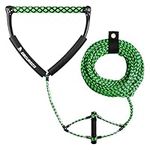 Obcursco 75ft Wakeboard Rope, Tow Rope for Tubing, 4 Sections Watersport Rope with EVA Handle for Wakeboard, Water Ski and Kneeboard (Green and Black)