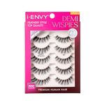 iENVY by KISS Demi Wispy Lashes Multi Pack 5 pair Made with Premium Human Hair (1 Pack)