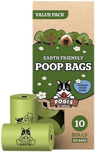 Pogi’s Dog Poop Bags - 10 Rolls (150 Doggie Poop Bags) - Leak-Proof Dog Waste Bags - Scented, Ultra Thick, Extra Large Poop Bags for Dogs