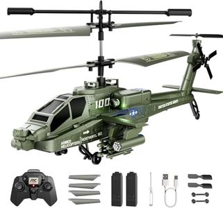 XIKOTEC Remote Control Military Flying Helicopter Toy, 2.4GHz, 3.5 Channels Helicopter with Gyro & LED Light, Altitude Hold, RC Helicopters for Kids Adults Beginner (Green)