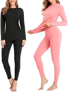SIMIYA 2 Packs Thermal Underwear for Women Long Johns Set Base Layer Winter