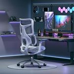 SIHOO S100 Ergonomic Office Chair, 6D Dynamic Lumbar Support, Adjustable Seat Depth, Ultra Soft 3D Armrests, Adjustable Backrest Home Office Chair, Big and Tall Computer Chair (White)