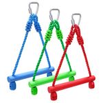 Rainbow Craft Monkey Trapeze Ninja Bars of 3pc for Kids Outdoor Play Set - Swing Accessory Set of Blue, Red and Yellow Color