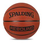 Spalding Rebound Professional Match Ball for Indoor/Outdoor Play Rubber Moulded Basketball for Women Men Youths (Color: Brick Brown, Size: 7)