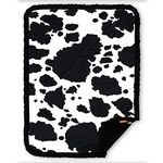 Dear Baby Gear Black and White Cow Print Minky Baby Blanket with Ruffle ââ‚¬â€ Double Layer Soft Baby Blanket That Keeps Babies Warm ââ‚¬â€ Perfect Size for a Crib, Stroller or Car Seat ââ‚¬â€ 43 x 33 Inches