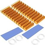 M.2 SSD heat sink with thermal conductive adhesive sheet to prevent thermal runaway Heat sink heat sink CPU IC chip circuit board suitable for LED amplifier aluminum 70mm × 22mm × 6mm (2 pieces, gold)