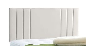 Affordable Contemporary Luxury Rio Headboards in Elegant Plush Velvet (5FT King- Height 24", Cream)