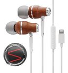 Symphonized MFI Wired Earbuds for iPhone, Wooden Lightning Headphones, Wired Earphones for iPhone with Apple Certified Lightning and Built-in Mic