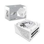 ASUS ROG Strix 850W White Edition PSU, Power Supply (ROG heatsinks, Axial-tech Fan Design, Dual Ball Fan Bearings, 0dB Technology, 80 Plus Gold Certification, Fully Modular Cables, 10-Year Warranty)