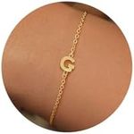 Turandoss Gold Initial Bracelets for Women - Gold Bracelets Initial Bracelets for Women Gold Jewelry 18k Gold Plated Letter G Initial Bracelet Gold Initial Bracelets for Women Bridesmaids Gifts
