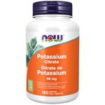 NOW Supplements, Potassium Citrate 99 mg, Supports Electrolyte Balance and Normal pH, Essential Mineral, 180 Veg Capsules