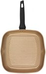 Russell Hobbs RH01674BEU7 Opulence Collection Non-Stick 28 cm Griddle Pan, Induction and Dishwasher-Safe, PFOA Free, Black and Gold, Aluminium, Grill Pan, Sear, Fry, Metal Safe
