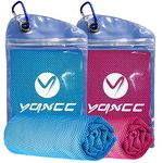 YQXCC 2 Pack Cooling Towel (120x30 cm) Ice Towel for Neck, Microfibre Cool Towel, Soft Breathable Chilly Towel for Yoga, Golf, Gym, Camping, Running, Workout & More Activities