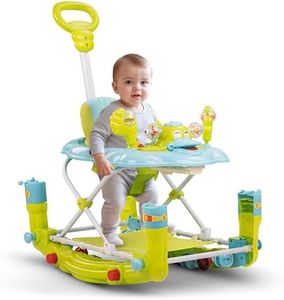 Baybee Cheezy Baby Walker Cum Rocker for Baby, Activity Kids Walker for Baby with 2 Height Adjustable & Parental Push Handle & Musical Toy Bar | Push Walker Baby 6-18 Months Boy Girl (Green)