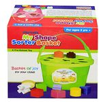 Olympia Games And Toys My Shape Sorter Basket- 10 pc. Fun Learning Educational 3D Geometric Shapes sorter Blocks Games kit for Kids Both Boys and Girls, Multicolor