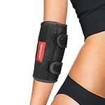 ORTONYX Elbow Support Brace Immobilizer Splint for Man and Women Tennis and Gorfers Elbow, Tendonitis, Bursitis, Unlar Nerve Entrapment, Cubital Tunnel Syndrome, Arthritis Pain S/M Black