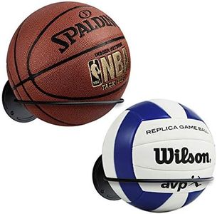 Suchek Steel Ball Holder Wall Mount, Display Rack Storage for Soccer, Basketball, Volleyball (2 Pieces)